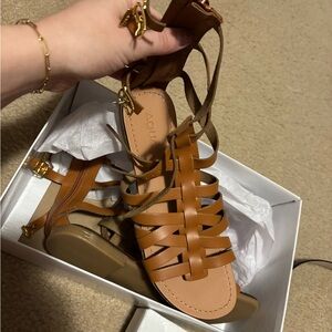 Aqua Emil sandals in cognac